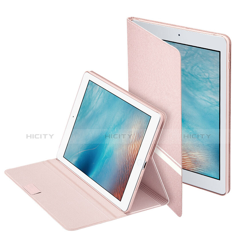 Apple iPad Pro 10.5用手帳型 レザーケース スタンド L06 アップル ピンク