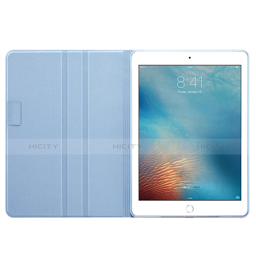 Apple iPad Pro 10.5用手帳型 レザーケース スタンド L06 アップル ブルー