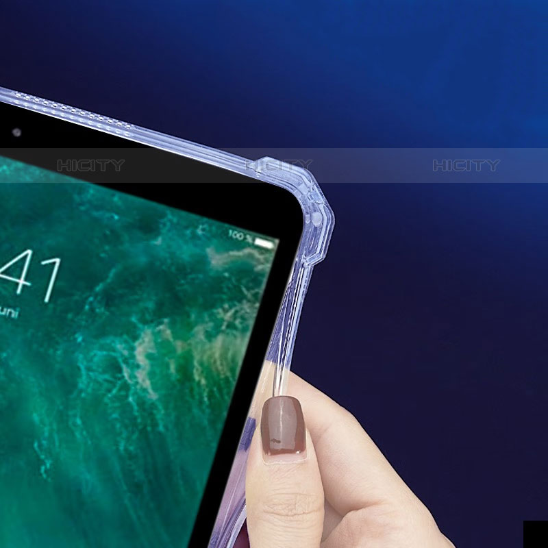 Apple iPad Pro 10.5用極薄ソフトケース シリコンケース 耐衝撃 全面保護 クリア透明 スタンド S01 アップル クリア