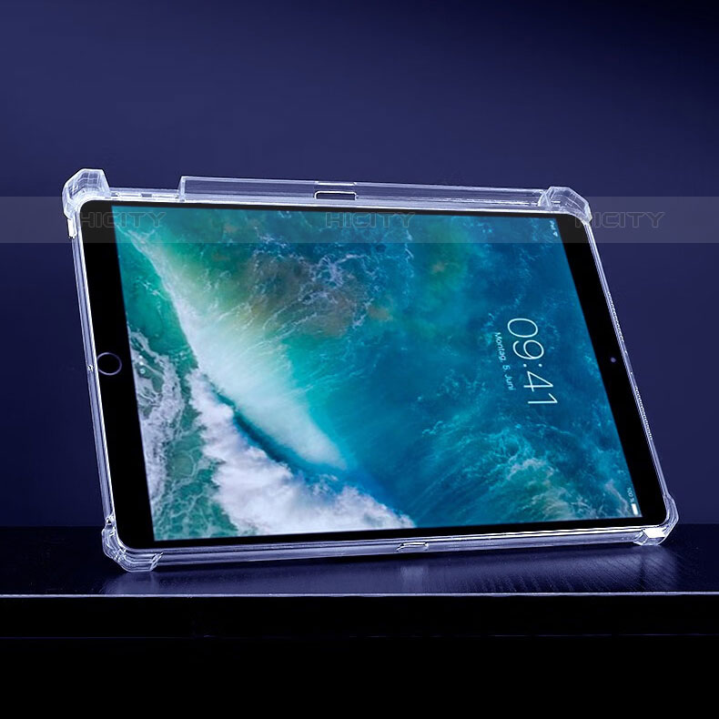 Apple iPad Pro 10.5用極薄ソフトケース シリコンケース 耐衝撃 全面保護 クリア透明 スタンド アップル クリア