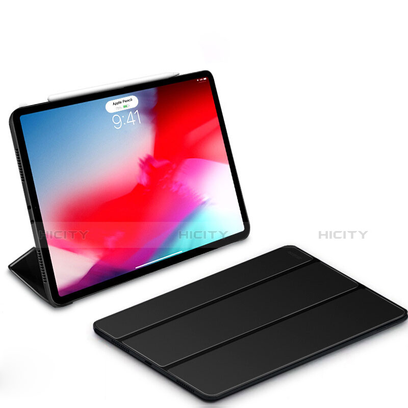 Apple iPad Pro 11 (2018)用手帳型 レザーケース スタンド L01 アップル ブラック
