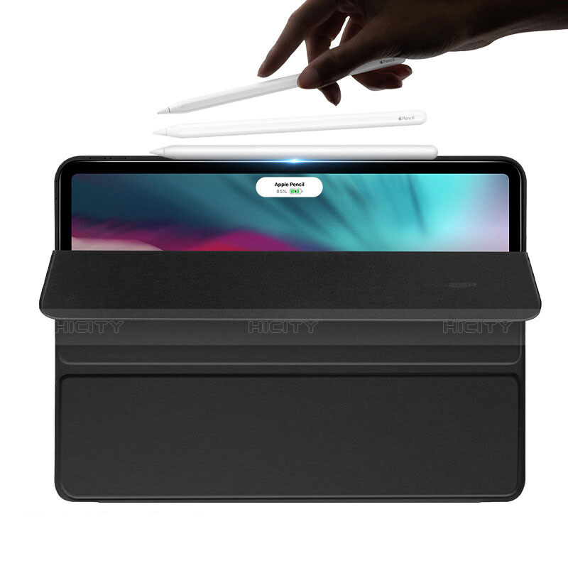 Apple iPad Pro 11 (2018)用手帳型 レザーケース スタンド L01 アップル ブラック