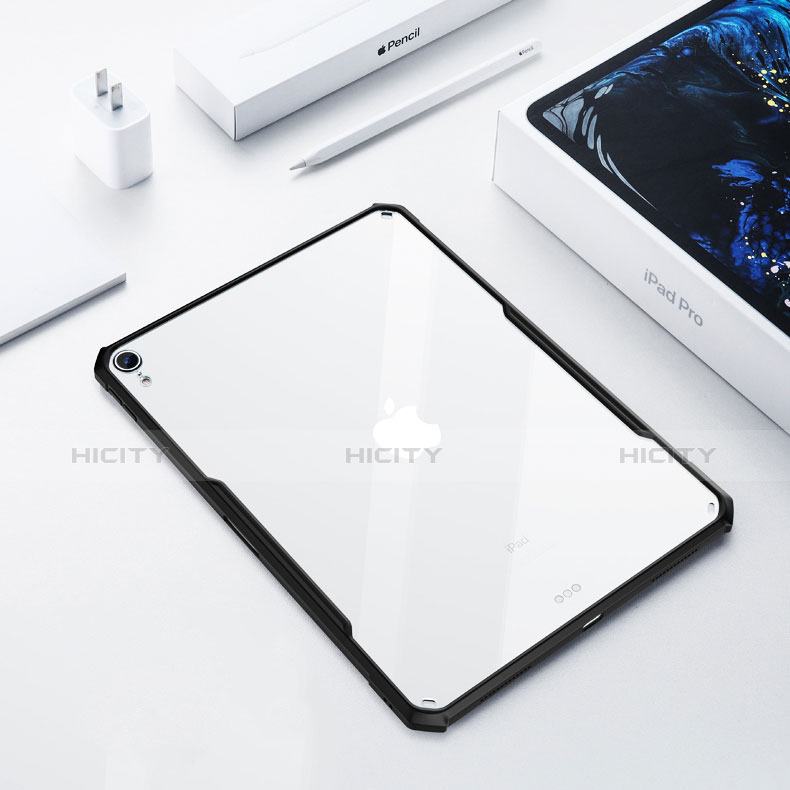 Apple iPad Pro 11 (2018)用極薄ソフトケース シリコンケース 耐衝撃 全面保護 クリア透明 カバー アップル ブラック