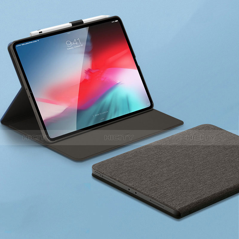 Apple iPad Pro 11 (2018)用手帳型 レザーケース スタンド カバー L01 アップル グレー