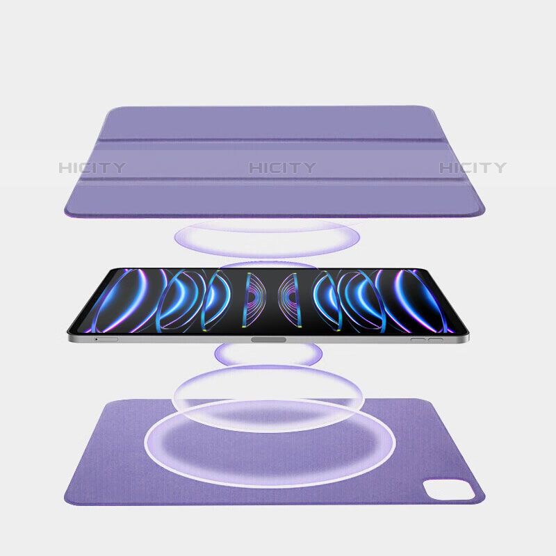 Apple iPad Pro 11 (2020)用手帳型 レザーケース スタンド カバー P02 アップル ラベンダーグレー