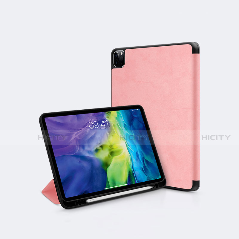 Apple iPad Pro 11 (2020)用手帳型 レザーケース スタンド カバー L04 アップル ローズゴールド