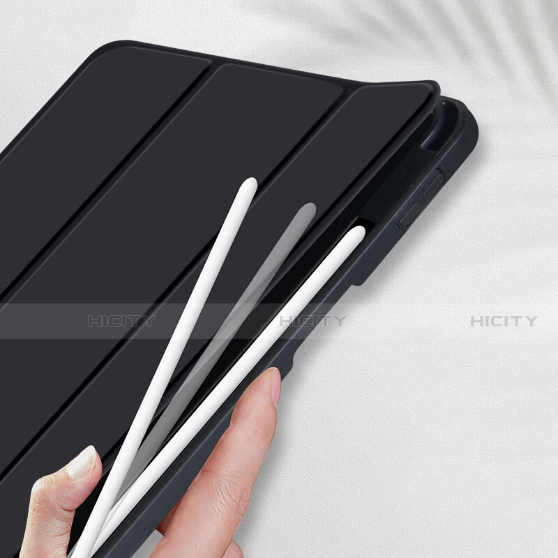 Apple iPad Pro 11 (2020)用手帳型 レザーケース スタンド アップル ブラック