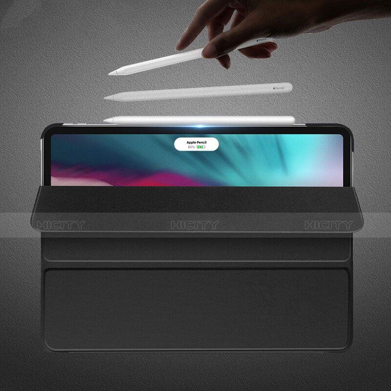 Apple iPad Pro 12.9 (2018)用手帳型 レザーケース スタンド L01 アップル ブラック
