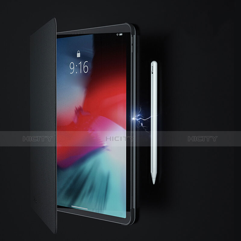 Apple iPad Pro 12.9 (2018)用手帳型 レザーケース スタンド L04 アップル ブラック