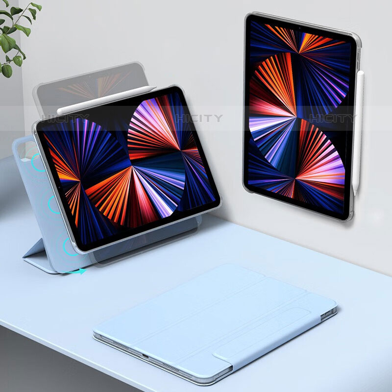 Apple iPad Pro 12.9 (2020)用手帳型 レザーケース スタンド カバー H01 アップル ネイビー