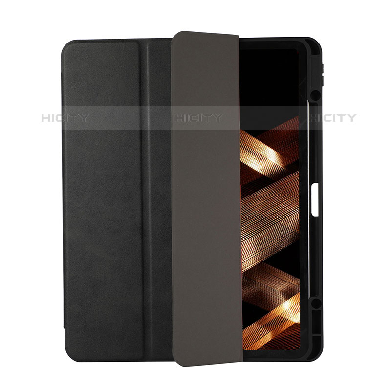 Apple iPad Pro 12.9 (2020)用手帳型 レザーケース スタンド カバー H03 アップル ブラック