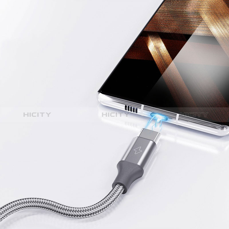 Apple iPad Pro 12.9 (2021)用Lightning USBケーブル 充電ケーブル Android Micro USB Type-C 3.5A H01 アップル ダークグレー