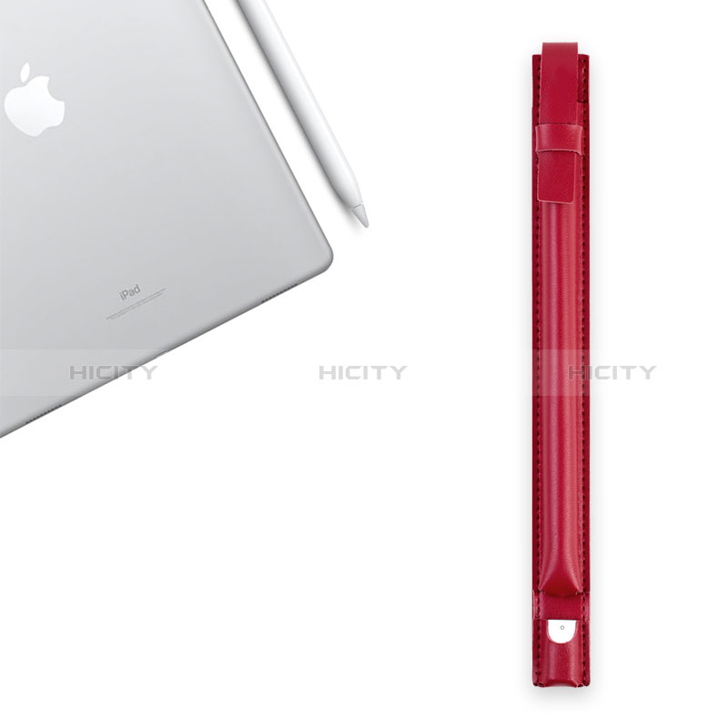 Apple iPad Pro 12.9用Apple Pencil レザー カバー 収納可能 弾性取り外し可能 P04 兼用 アップル レッド