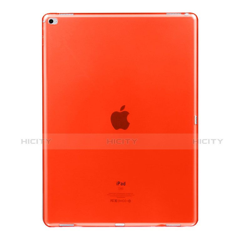 Apple iPad Pro 12.9用極薄ソフトケース シリコンケース 耐衝撃 全面保護 クリア透明 アップル レッド