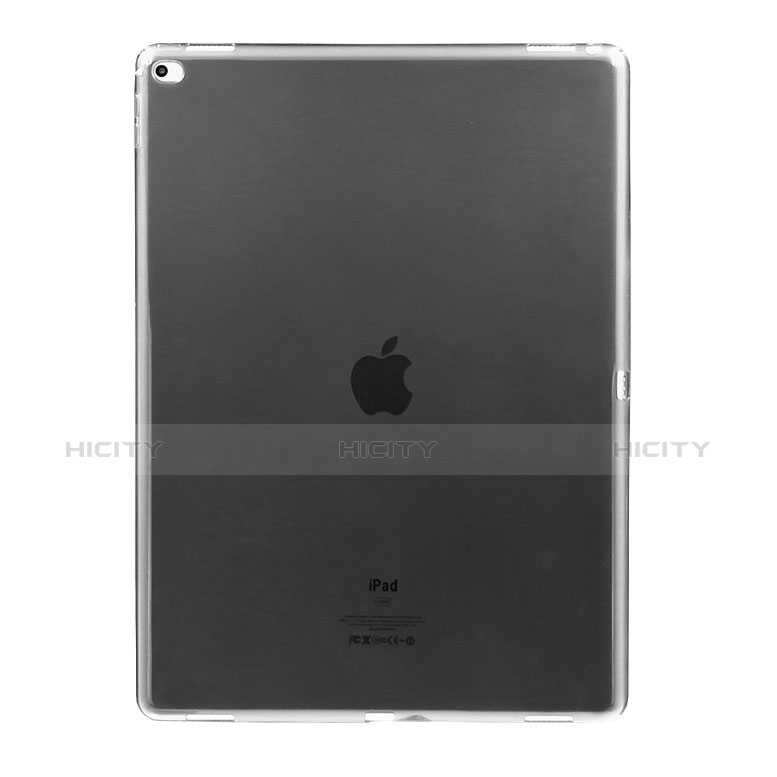 Apple iPad Pro 12.9用極薄ソフトケース シリコンケース 耐衝撃 全面保護 クリア透明 アップル グレー