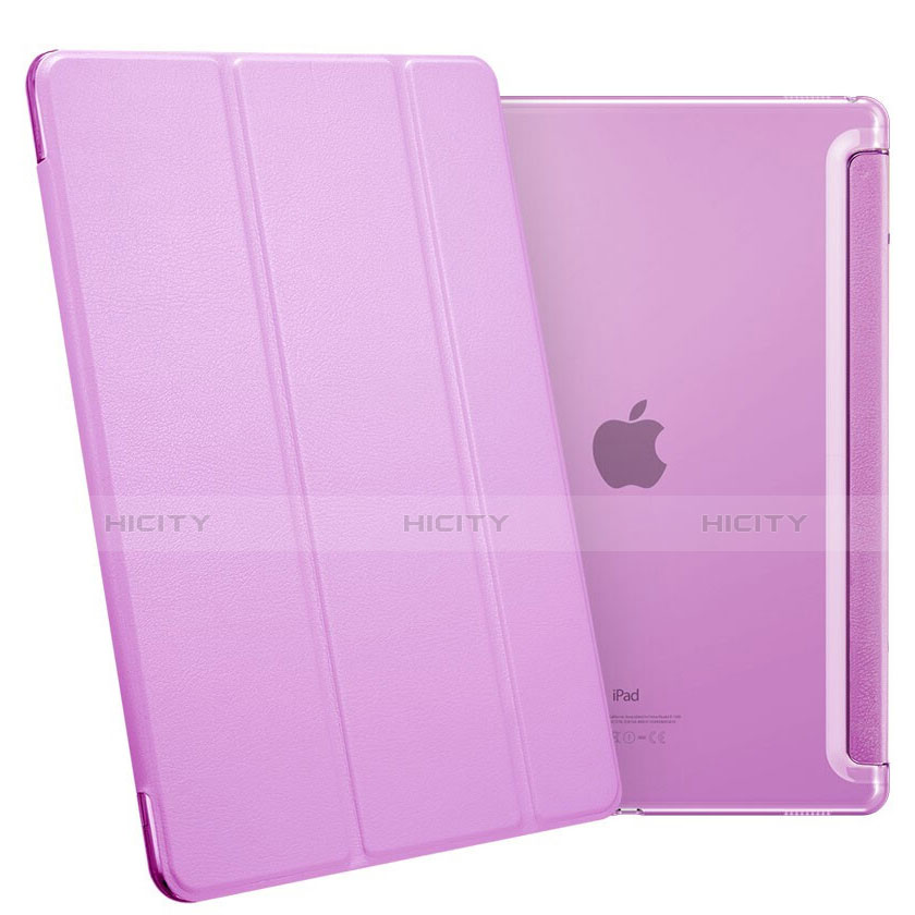 Apple iPad Pro 12.9用手帳型 レザーケース スタンド L02 アップル パープル