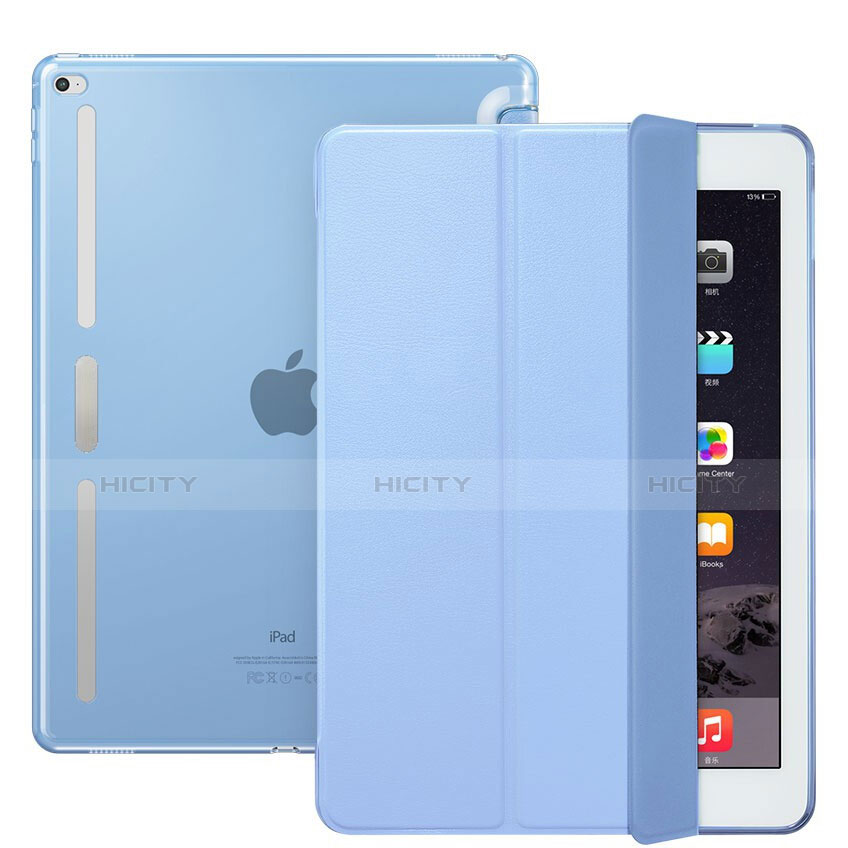 Apple iPad Pro 12.9用手帳型 レザーケース スタンド L02 アップル ブルー