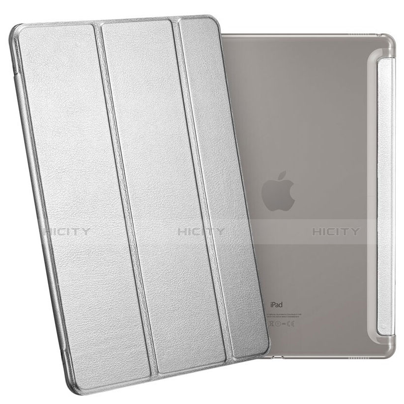 Apple iPad Pro 12.9用手帳型 レザーケース スタンド L02 アップル シルバー