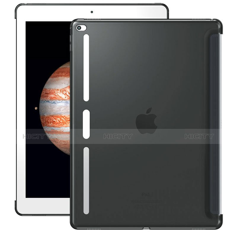 Apple iPad Pro 12.9用極薄ソフトケース シリコンケース 耐衝撃 全面保護 クリア透明 Z01 アップル グレー