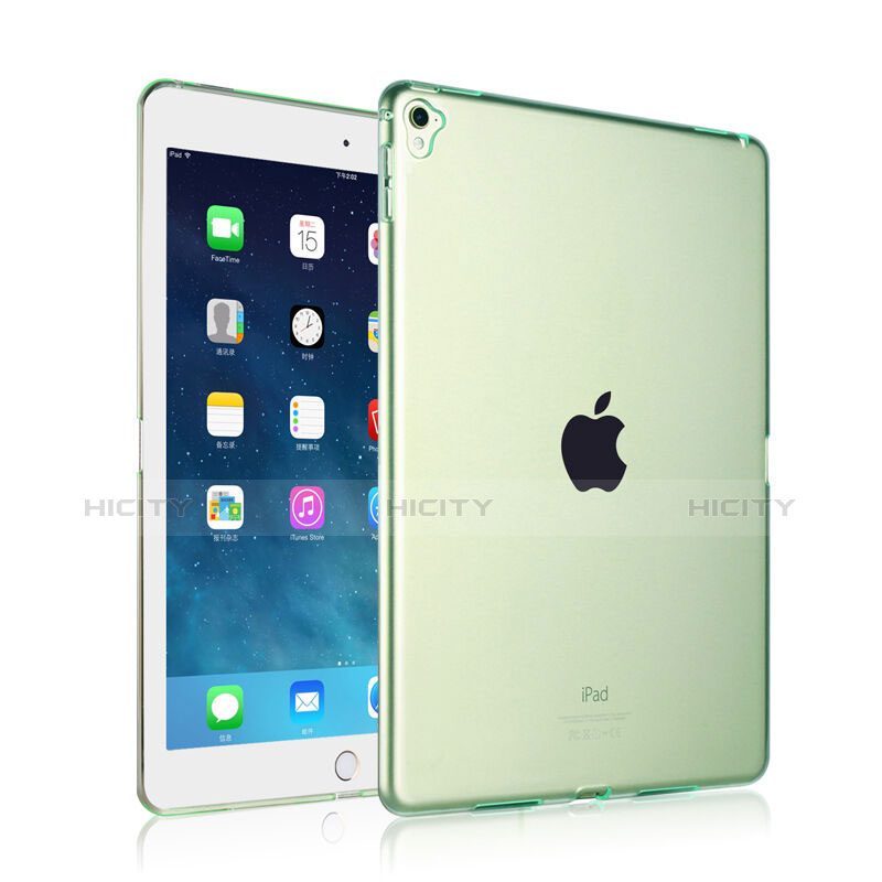 Apple iPad Pro 9.7用極薄ソフトケース シリコンケース 耐衝撃 全面保護 クリア透明 アップル グリーン
