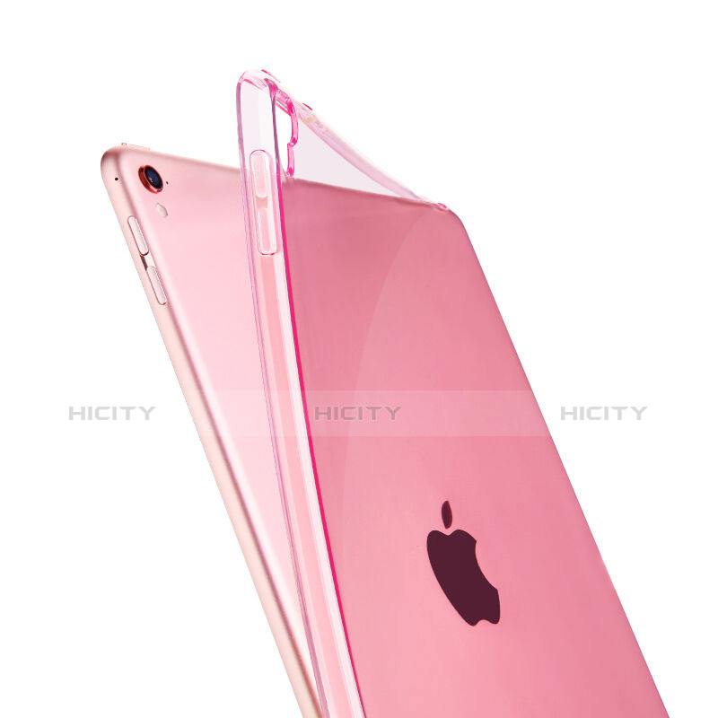 Apple iPad Pro 9.7用極薄ソフトケース シリコンケース 耐衝撃 全面保護 クリア透明 アップル ピンク
