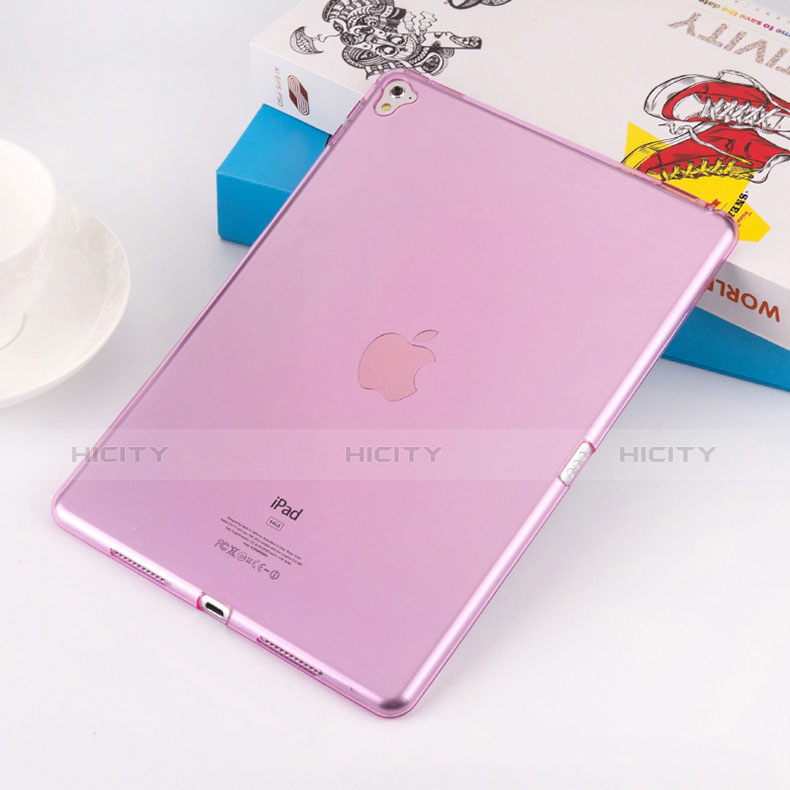 Apple iPad Pro 9.7用極薄ソフトケース シリコンケース 耐衝撃 全面保護 クリア透明 アップル ピンク