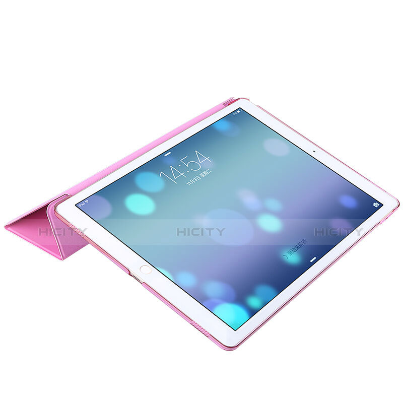 Apple iPad Pro 9.7用レザーケース 手帳型 スタンド アップル ピンク