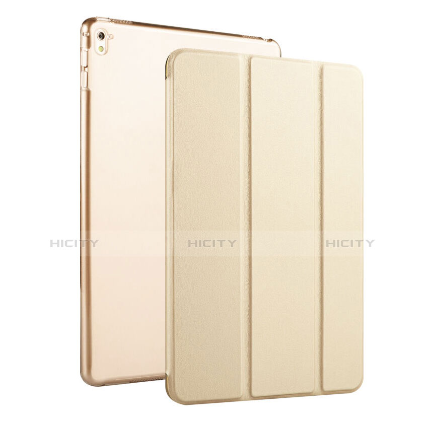 Apple iPad Pro 9.7用レザーケース 手帳型 スタンド アップル ゴールド