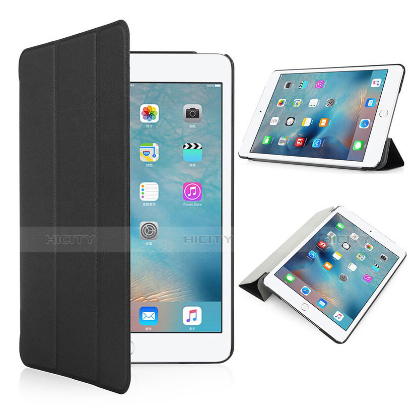 Apple iPad Pro 9.7用レザーケース 手帳型 スタンド 質感もマット アップル ブラック