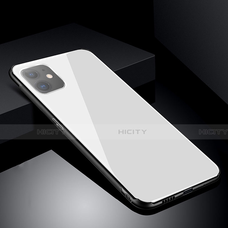 Apple iPhone 11用ハイブリットバンパーケース プラスチック 鏡面 カバー M01 アップル ホワイト