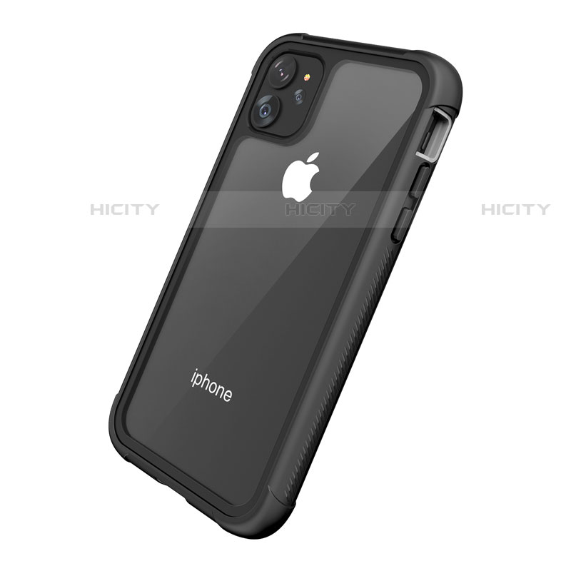 Apple iPhone 11用完全防水ケース ハイブリットバンパーカバー 高級感 手触り良い 360度 W02 アップル ブラック