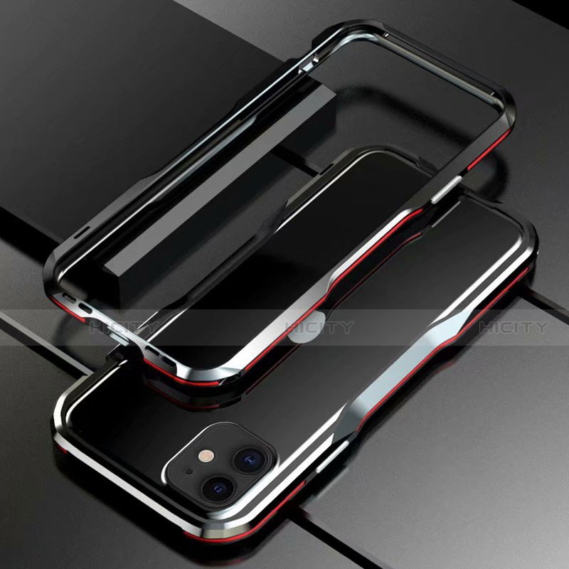 Apple iPhone 11用ケース 高級感 手触り良い アルミメタル 製の金属製 バンパー カバー アップル レッド・ブラック