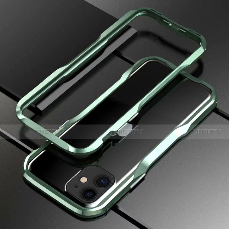 Apple iPhone 11用ケース 高級感 手触り良い アルミメタル 製の金属製 バンパー カバー アップル グリーン