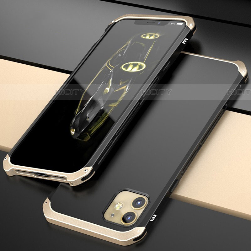 Apple iPhone 11用ケース 高級感 手触り良い アルミメタル 製の金属製 カバー T02 アップル ゴールド