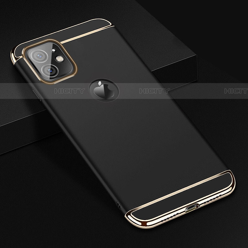 Apple iPhone 11用ケース 高級感 手触り良い メタル兼プラスチック バンパー T01 アップル ブラック