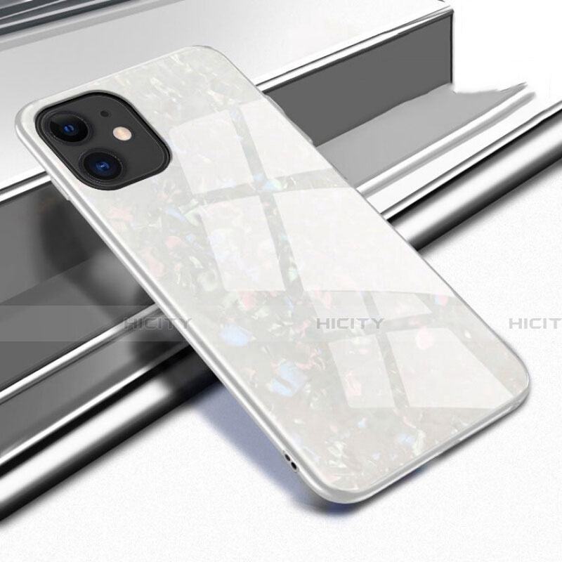 Apple iPhone 11用ハイブリットバンパーケース プラスチック 鏡面 カバー T05 アップル ホワイト