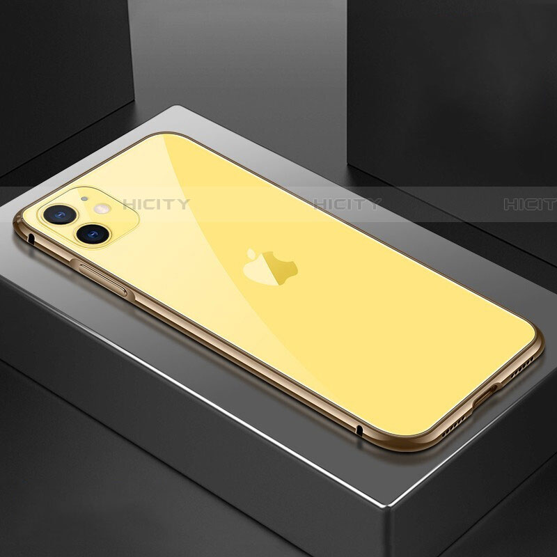 Apple iPhone 11用ケース 高級感 手触り良い アルミメタル 製の金属製 360度 フルカバーバンパー 鏡面 カバー T02 アップル 