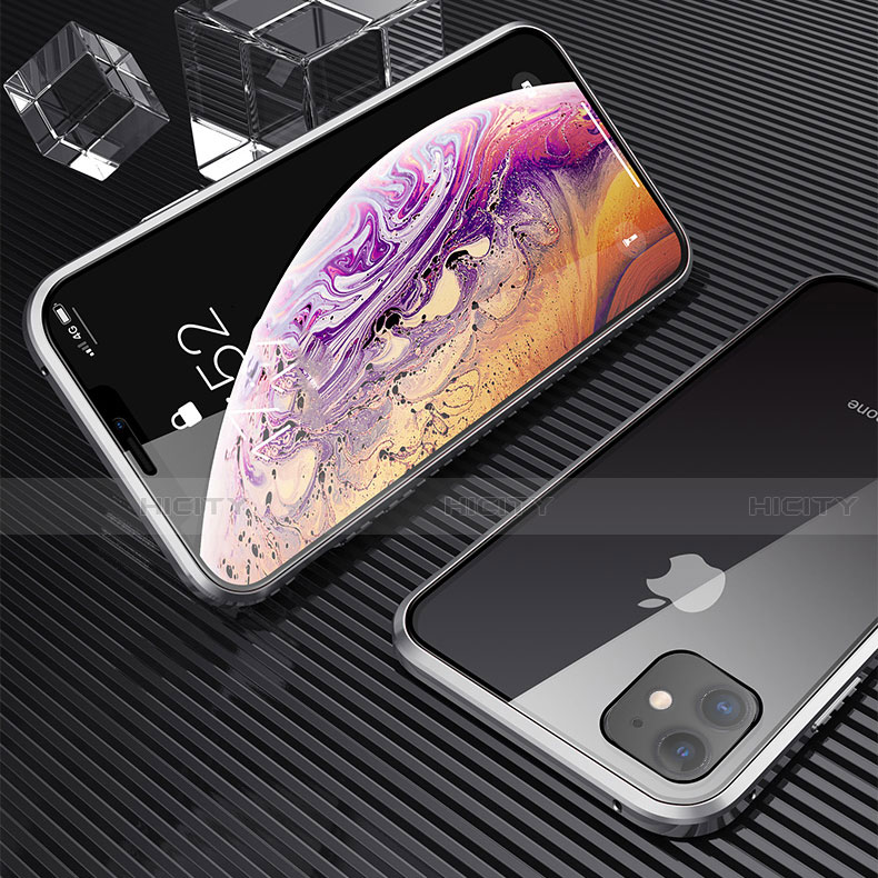 Apple iPhone 11用ケース 高級感 手触り良い アルミメタル 製の金属製 360度 フルカバーバンパー 鏡面 カバー M02 アップル 