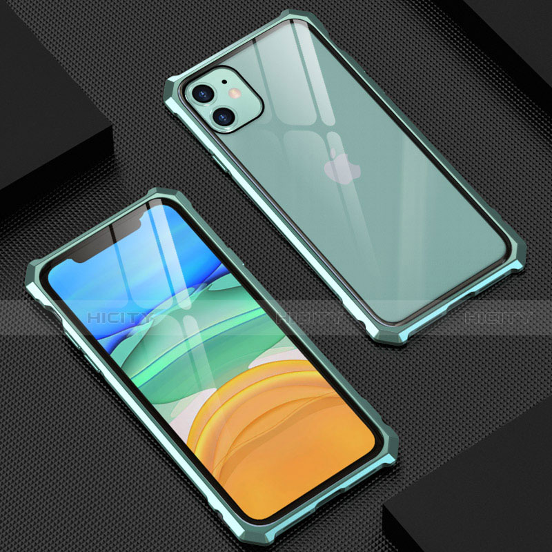 Apple iPhone 11用ケース 高級感 手触り良い アルミメタル 製の金属製 360度 フルカバーバンパー 鏡面 カバー M10 アップル