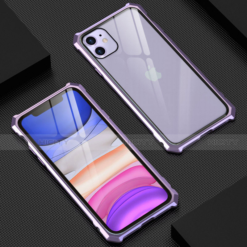 Apple iPhone 11用ケース 高級感 手触り良い アルミメタル 製の金属製 360度 フルカバーバンパー 鏡面 カバー M10 アップル