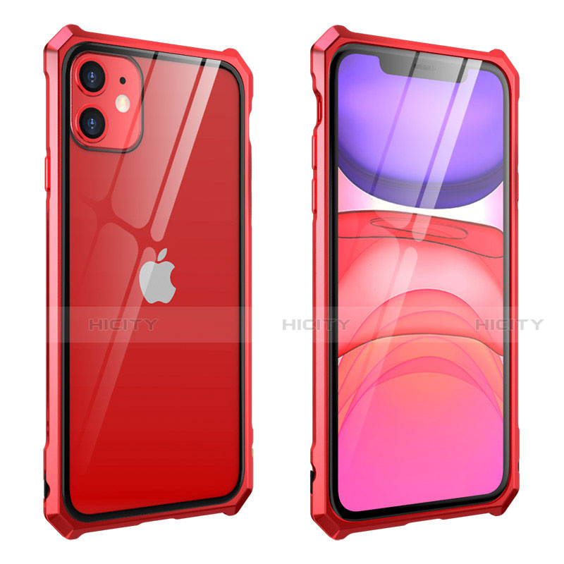 Apple iPhone 11用ケース 高級感 手触り良い アルミメタル 製の金属製 360度 フルカバーバンパー 鏡面 カバー M10 アップル
