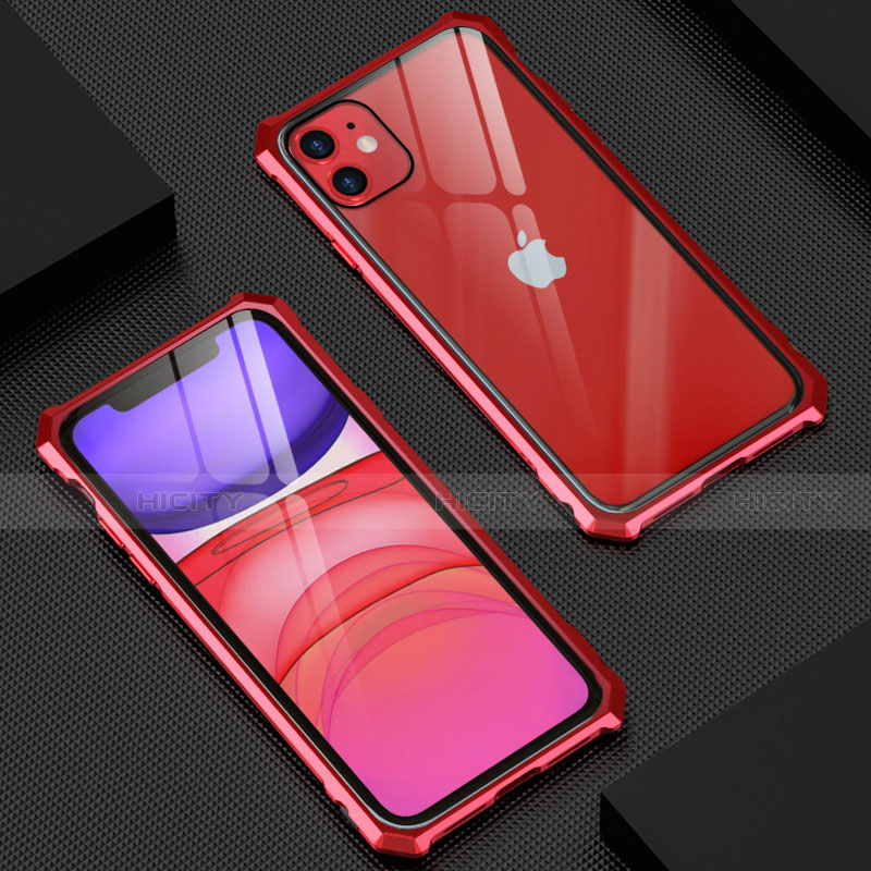 Apple iPhone 11用ケース 高級感 手触り良い アルミメタル 製の金属製 360度 フルカバーバンパー 鏡面 カバー M10 アップル