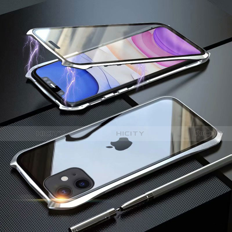 Apple iPhone 11用ケース 高級感 手触り良い アルミメタル 製の金属製 360度 フルカバーバンパー 鏡面 カバー M06 アップル 