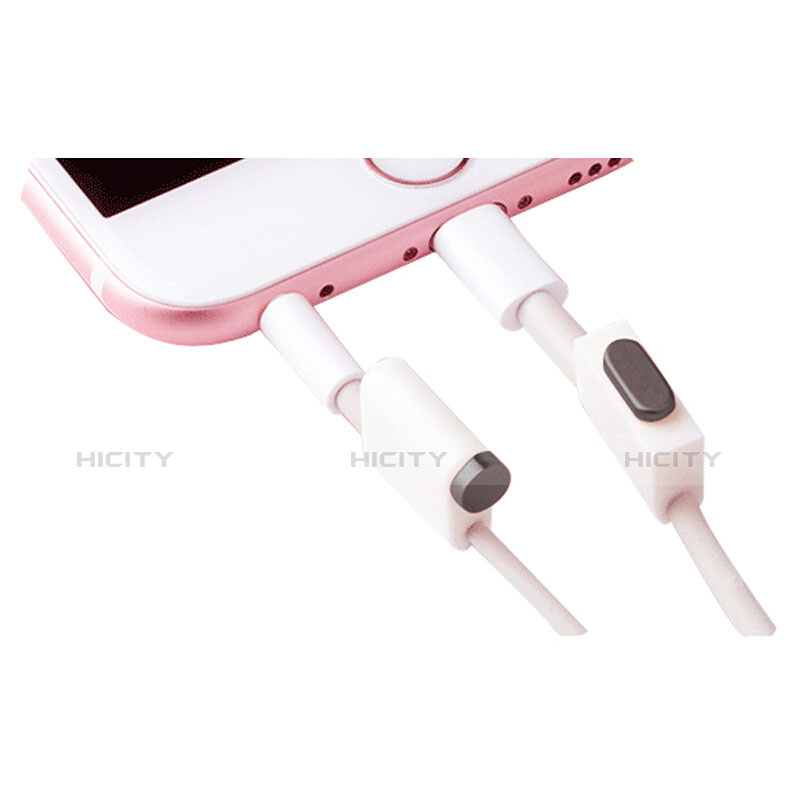 Apple iPhone 11用アンチ ダスト プラグ キャップ ストッパー Lightning USB J02 アップル ブラック
