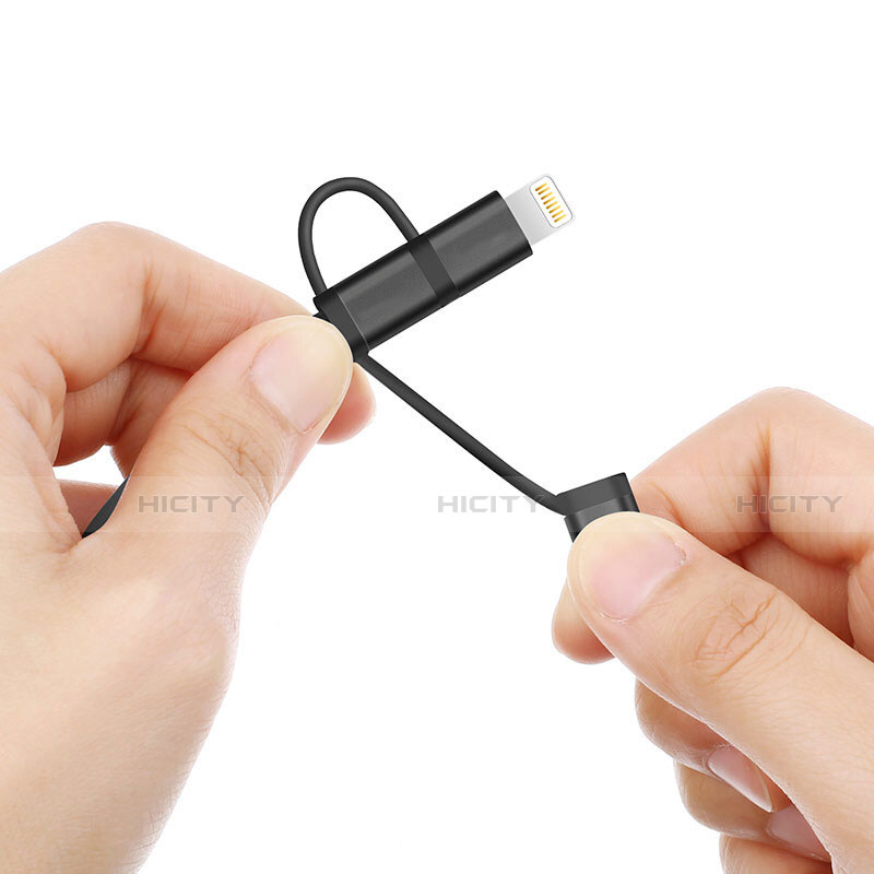 Apple iPhone 11 Pro用Lightning USBケーブル 充電ケーブル Android Micro USB C01 アップル ブラック