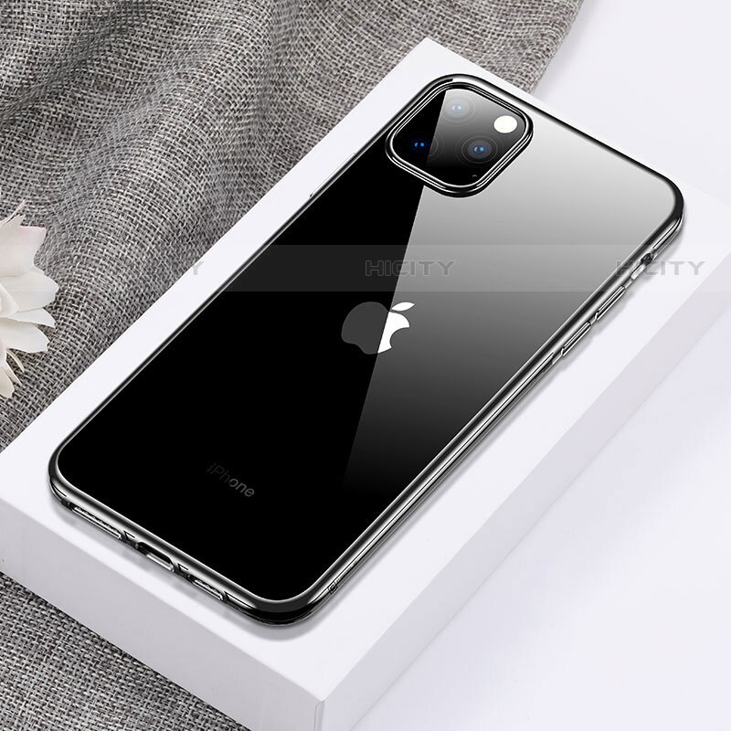 Apple iPhone 11 Pro用極薄ソフトケース シリコンケース 耐衝撃 全面保護 クリア透明 H02 アップル ブラック