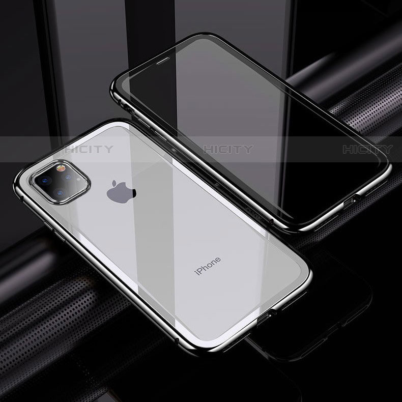 Apple iPhone 11 Pro用ケース 高級感 手触り良い アルミメタル 製の金属製 360度 フルカバーバンパー 鏡面 カバー M02 アップル シルバー