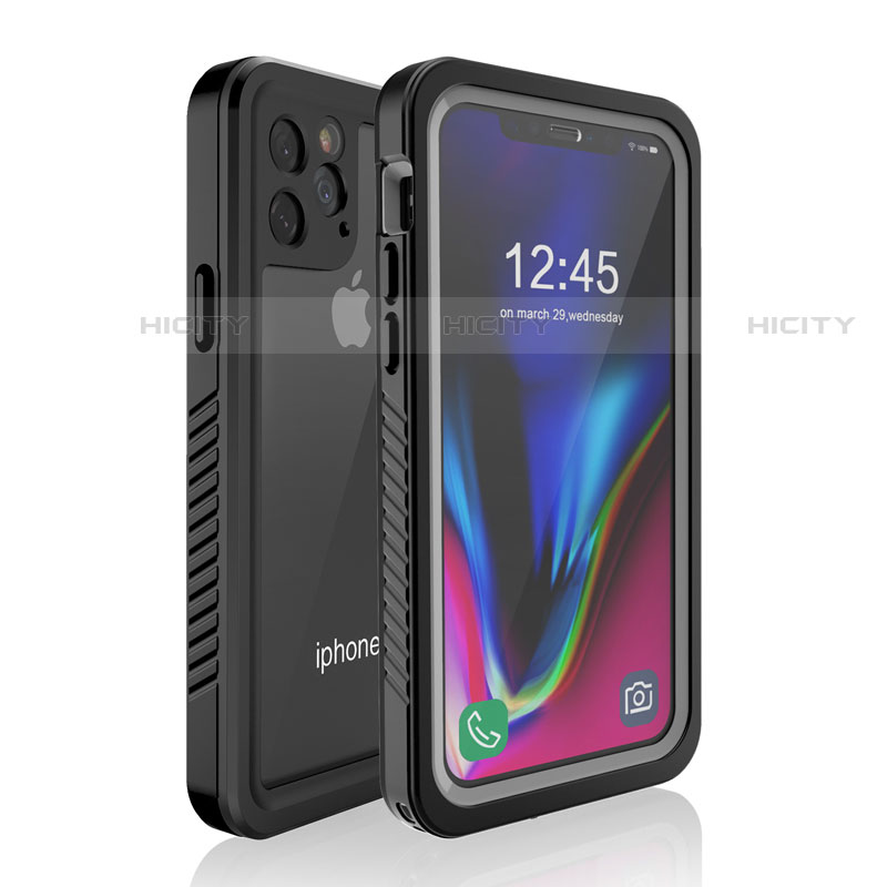 Apple iPhone 11 Pro用完全防水ケース ハイブリットバンパーカバー 高級感 手触り良い 360度 W01 アップル ブラック