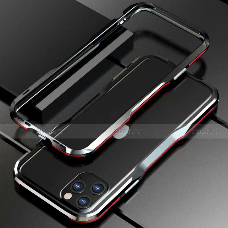 Apple iPhone 11 Pro用ケース 高級感 手触り良い アルミメタル 製の金属製 バンパー カバー アップル レッド・ブラック