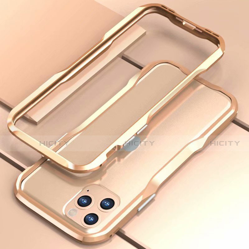 Apple iPhone 11 Pro用ケース 高級感 手触り良い アルミメタル 製の金属製 バンパー カバー アップル ゴールド